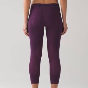 Lululemon Purple Crop Running Leggings